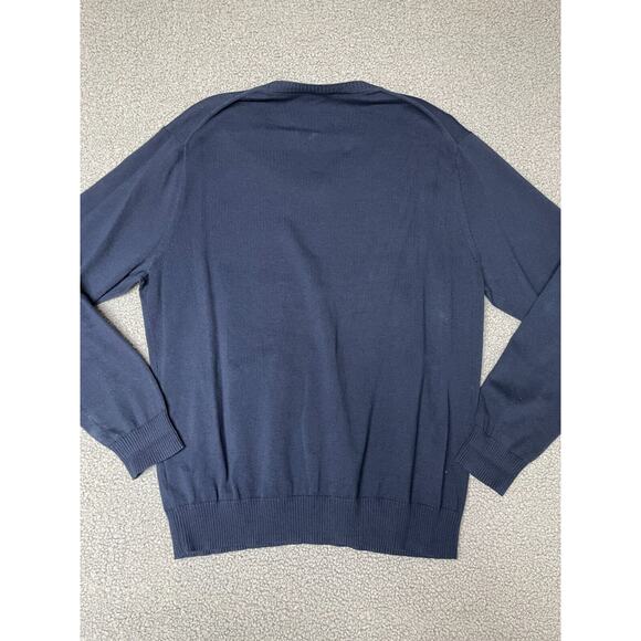Jos. A. Bank v neck navy blue banded‎ bottom sweater size large L - Picture 6 of 7